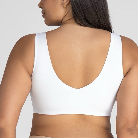 HoneyLove SoftForm Bra 2X White Wireless Seamless Pullover V‎ Neck Comfort - Picture 3 of 8